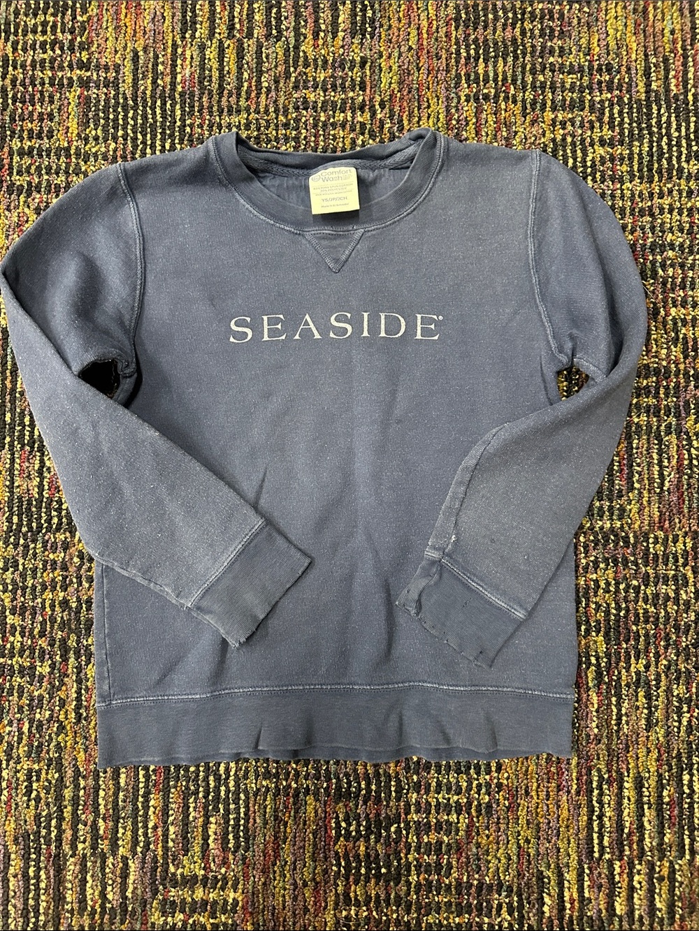 The Seaside Style Kids’ Small Navy Crewneck Sweatshirt Comfort Colors